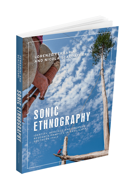 A mockup of the book Sonic Ethnography by Lorenzo Ferrarini and Nicola Scaldaferri