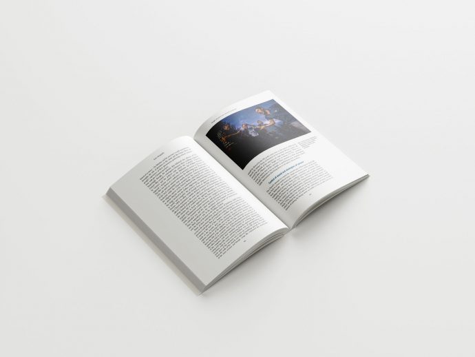 A spread of the book Sonic Ethnography by Lorenzo Ferrarini and Nicola Scaldaferri, showing a photograph and text